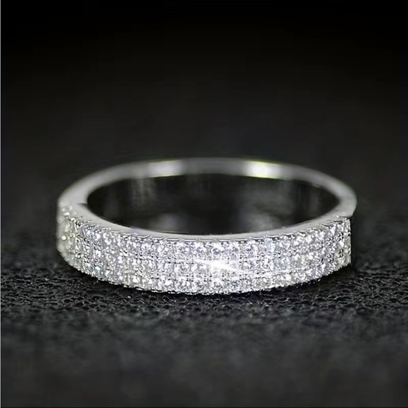 New 925 Silver Bridal Engagement Party Diamond Ring - Picture 3 of 6